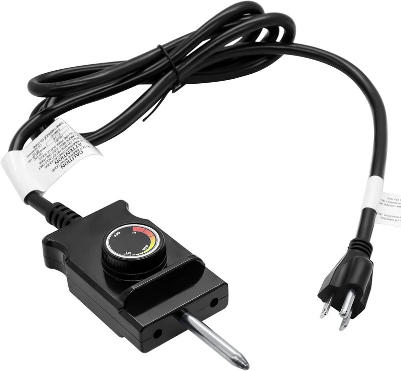 COMVIEE Adjustable Thermostat Controller Probe Cord for Masterbuilt Analog Electric Smokers, Thermostat Control with Power Cord Replacement Parts for Most Electric Smoker and Grills Heating Element - Image 1